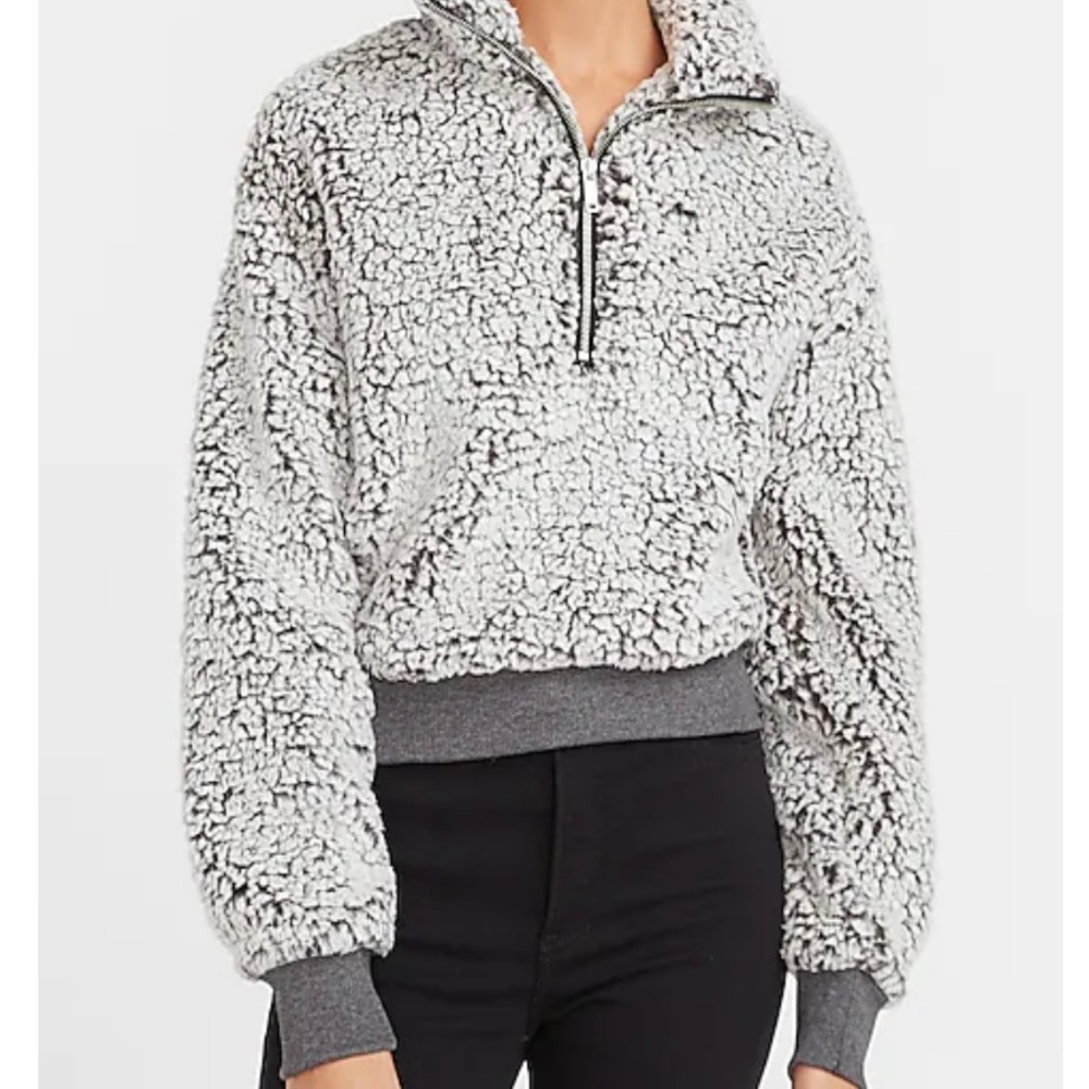 EXPRESS Sherpa Quarter Zip Sweater